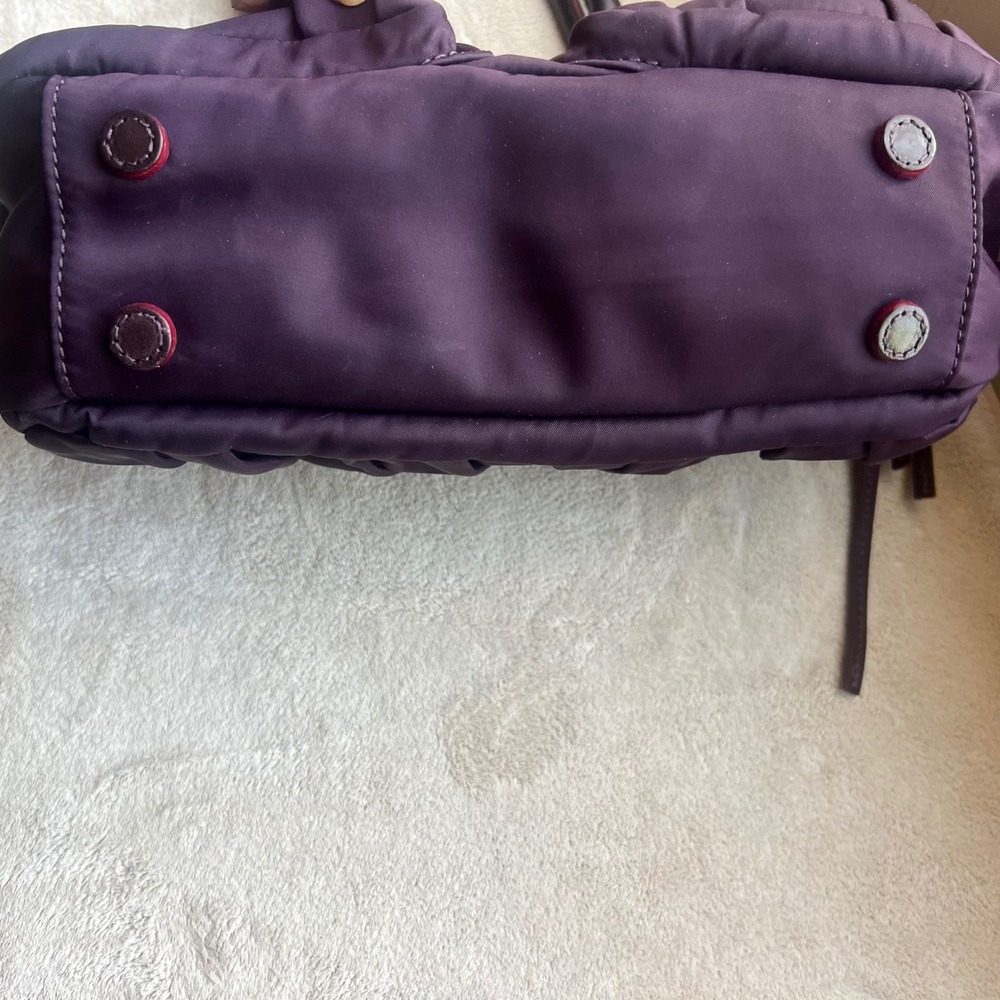 MZ Wallace Jane Satchel Bag Eggplant Plum Purple Nylon Leather Trim Designer‎ - Picture 13 of 16